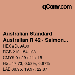 Código de color: Australian Standard - Australian R 42 · Salmon Pink | qconv.com