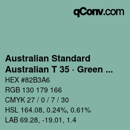 Código de color: Australian Standard - Australian T 35 · Green Ice | qconv.com