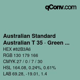 カラーコード: Australian Standard - Australian T 35 · Green Ice | qconv.com