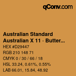 Farbcode: Australian Standard - Australian X 11 · Butterscotch | qconv.com