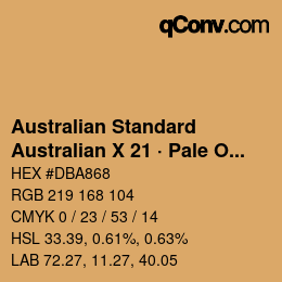 Farbcode: Australian Standard - Australian X 21 · Pale Ochre | qconv.com