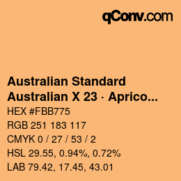 Farbcode: Australian Standard - Australian X 23 · Apricot | qconv.com