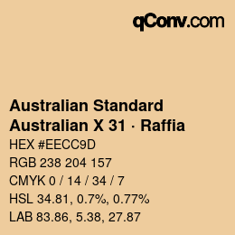 Código de color: Australian Standard - Australian X 31 · Raffia | qconv.com