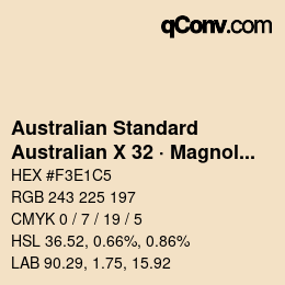 Código de color: Australian Standard - Australian X 32 · Magnolia | qconv.com