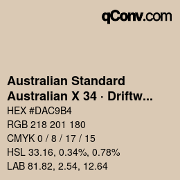 Código de color: Australian Standard - Australian X 34 · Driftwood | qconv.com