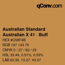 Code couleur: Australian Standard - Australian X 41 · Buff | qconv.com