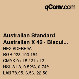 カラーコード: Australian Standard - Australian X 42 · Biscuit | qconv.com