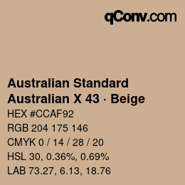 Farbcode: Australian Standard - Australian X 43 · Beige | qconv.com