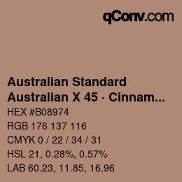 Código de color: Australian Standard - Australian X 45 · Cinnamon | qconv.com