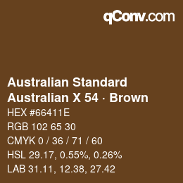 Farbcode: Australian Standard - Australian X 54 · Brown | qconv.com