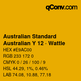 颜色代码: Australian Standard - Australian Y 12 · Wattle | qconv.com