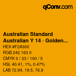 Farbcode: Australian Standard - Australian Y 14 · Golden Yellow | qconv.com