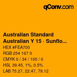 Código de color: Australian Standard - Australian Y 15 · Sunflower | qconv.com