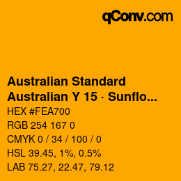 Code couleur: Australian Standard - Australian Y 15 · Sunflower | qconv.com