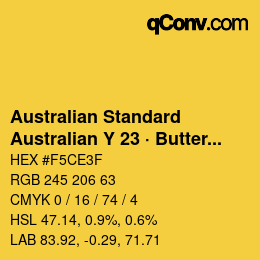 Code couleur: Australian Standard - Australian Y 23 · Buttercup | qconv.com