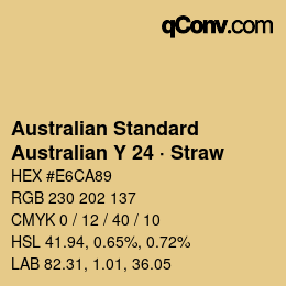 Code couleur: Australian Standard - Australian Y 24 · Straw | qconv.com