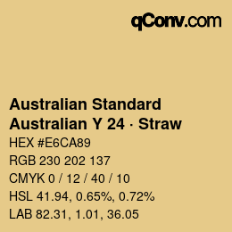 カラーコード: Australian Standard - Australian Y 24 · Straw | qconv.com
