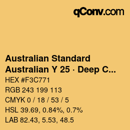 Farbcode: Australian Standard - Australian Y 25 · Deep Cream | qconv.com