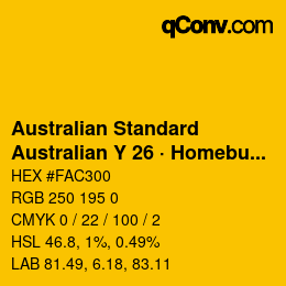 Farbcode: Australian Standard - Australian Y 26 · Homebush Gold | qconv.com