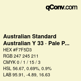 Farbcode: Australian Standard - Australian Y 33 · Pale Primrose | qconv.com