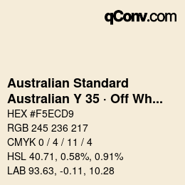 Farbcode: Australian Standard - Australian Y 35 · Off White | qconv.com