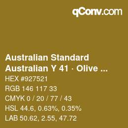 Código de color: Australian Standard - Australian Y 41 · Olive Yellow | qconv.com