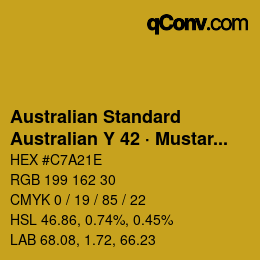 Código de color: Australian Standard - Australian Y 42 · Mustard | qconv.com