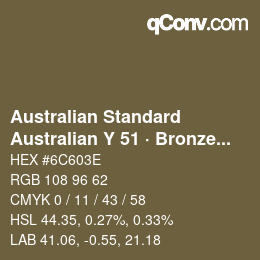 Code couleur: Australian Standard - Australian Y 51 · Bronze Olive | qconv.com