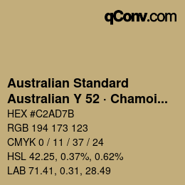 Código de color: Australian Standard - Australian Y 52 · Chamois | qconv.com