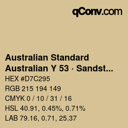 Code couleur: Australian Standard - Australian Y 53 · Sandstone | qconv.com