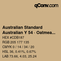 Código de color: Australian Standard - Australian Y 54 · Oatmeal | qconv.com