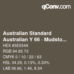 Código de color: Australian Standard - Australian Y 66 · Mudstone | qconv.com