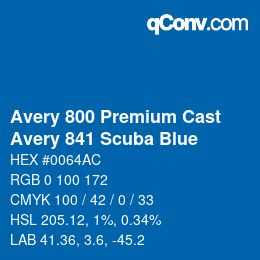 カラーコード: Avery 800 Premium Cast - Avery 841 Scuba Blue | qconv.com