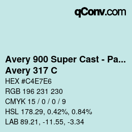 Código de color: Avery 900 Super Cast - Pantone - Avery 317 C | qconv.com