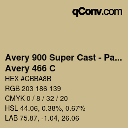 Farbcode: Avery 900 Super Cast - Pantone - Avery 466 C | qconv.com