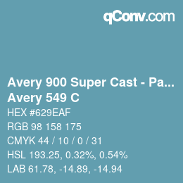 カラーコード: Avery 900 Super Cast - Pantone - Avery 549 C | qconv.com