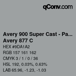 Farbcode: Avery 900 Super Cast - Pantone - Avery 877 C | qconv.com