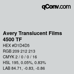 Farbcode: Avery Translucent Films - 4500 TF | qconv.com