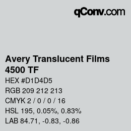 カラーコード: Avery Translucent Films - 4500 TF | qconv.com