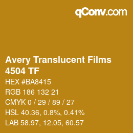 カラーコード: Avery Translucent Films - 4504 TF | qconv.com