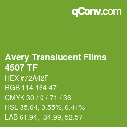 Código de color: Avery Translucent Films - 4507 TF | qconv.com