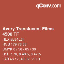 カラーコード: Avery Translucent Films - 4508 TF | qconv.com