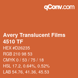 Farbcode: Avery Translucent Films - 4510 TF | qconv.com