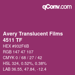 Farbcode: Avery Translucent Films - 4511 TF | qconv.com