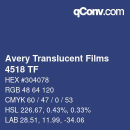 Farbcode: Avery Translucent Films - 4518 TF | qconv.com