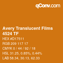 Código de color: Avery Translucent Films - 4524 TF | qconv.com