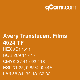 Código de color: Avery Translucent Films - 4524 TF | qconv.com