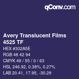 カラーコード: Avery Translucent Films - 4525 TF | qconv.com