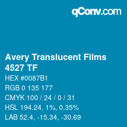 Farbcode: Avery Translucent Films - 4527 TF | qconv.com