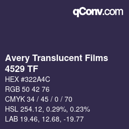 Código de color: Avery Translucent Films - 4529 TF | qconv.com